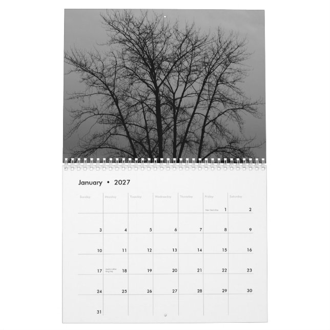 Bäume des pazifischen Nordwestens Kalender (Jan 2027)