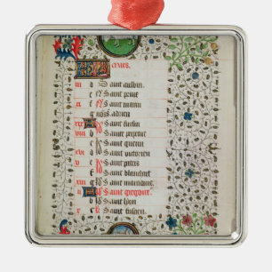 Bäume des Widders und eines Mannholzschlags Silbernes Ornament