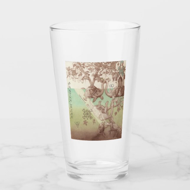 Bäume, die auf den Meeresschildkröteninseln wachse Glas (Vorderseite)