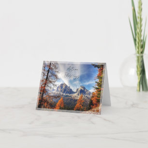 Bäume fallen und Berge mit eigenem Text Karte