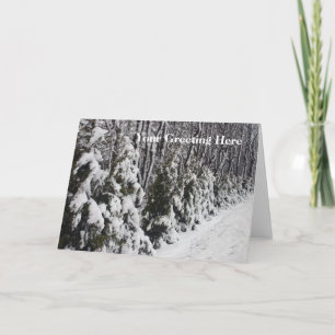 Bäume gekleidet in der Schnee-Gruß-Karte Dankeskarte