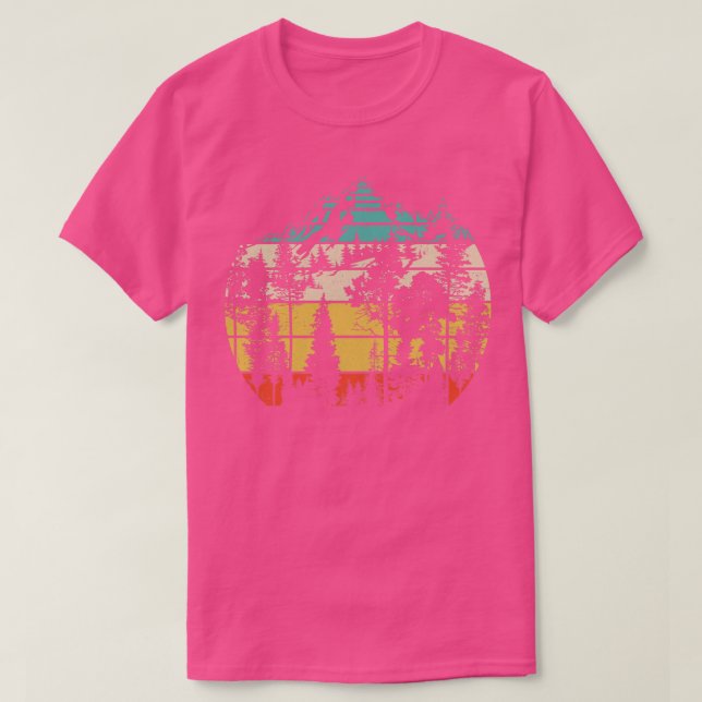 Bäume im Freien Natur Retrowald T-Shirt (Design vorne)