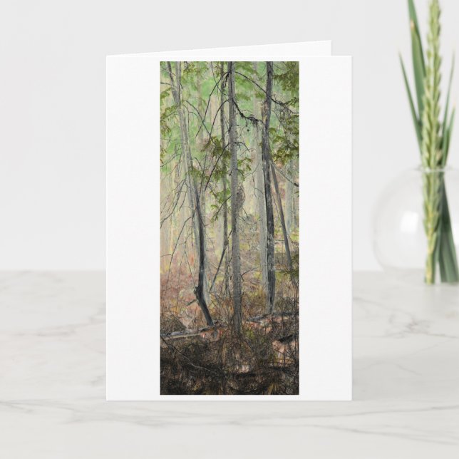 "Bäume im Frühling" Digital transformierter Wald Karte (Vorderseite)