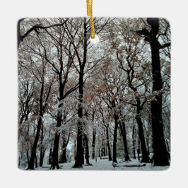 Bäume, im Schnee Keramikornament