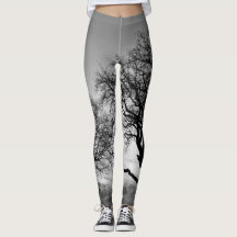 Bäume im Schwarzweiss-Leggings-Bein-Wärmer