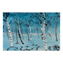 "Bäume im Winter" Landschaftsakryllik an Bord