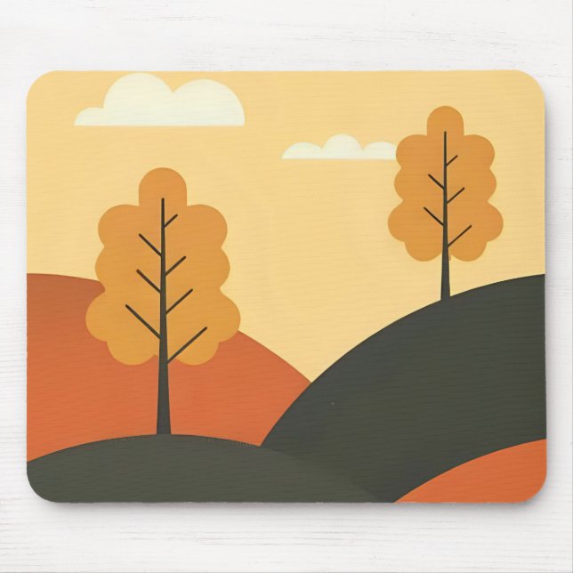 Bäume in den Hügeln  Mousepad (Vorne)