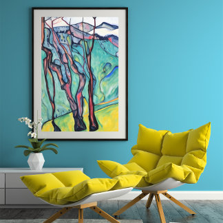 Bäume in den Vorgebirgen uneingerahmt Poster