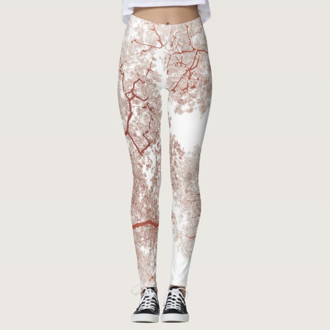 Bäume Karte 2 Leggings (Vorderseite)