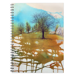 Bäume Landschaft Wasserfarbene Kunst Notizblock
