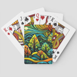 Bäume mit stürmischem Himmel Spielkarten