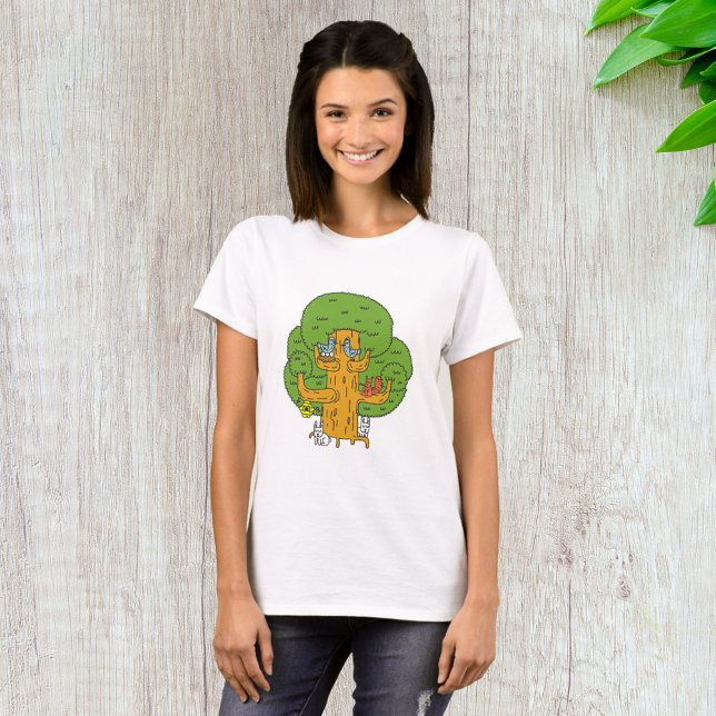 Bäume mit Waldtieren Niedliche Natur T-Shirt (Von Creator hochgeladen)