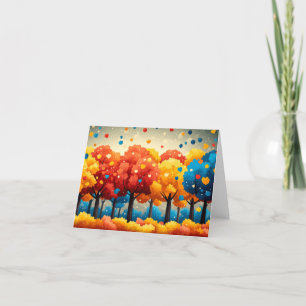Bäume Natur Illustration Wasserfarbe Zeichnend Dankeskarte