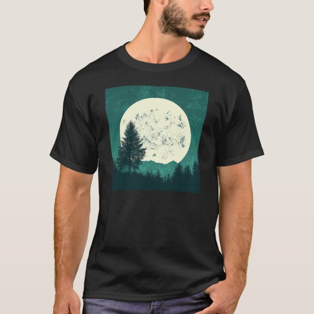 Bäume Naturwald Silhouette T-Shirt (Vorderseite)