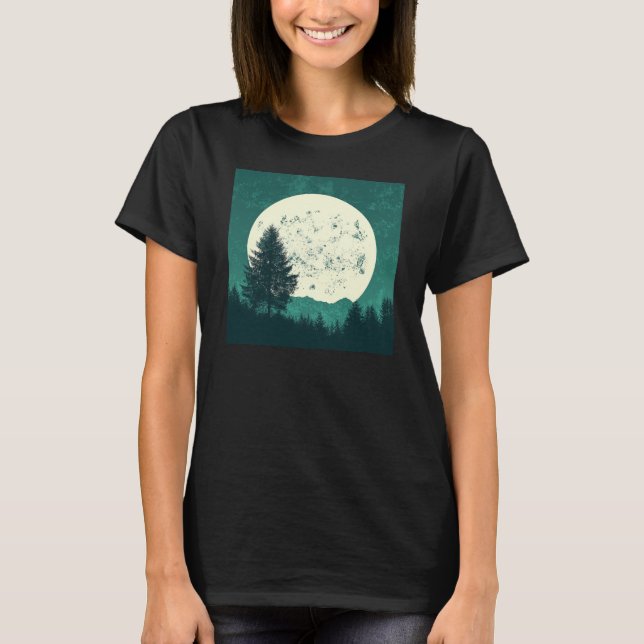 Bäume Naturwald Silhouette T-Shirt (Vorderseite)