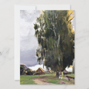 Bäume neben einem Dorf