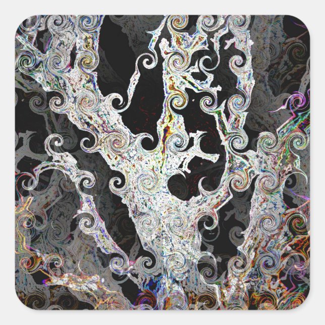 BÄUME QUADRATISCHER AUFKLEBER (Vorderseite)