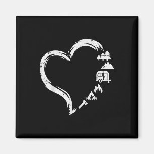 Bäume Rv Van Lagerfeuer Zelt Herz Süße Liebe Campi Magnet