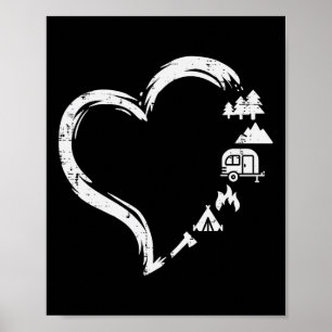 Bäume Rv Van Lagerfeuer Zelt Herz Süße Liebe Campi Poster