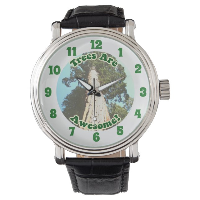 Bäume sind Phantastische Redwood Vacation Logo Armbanduhr (Vorderseite)