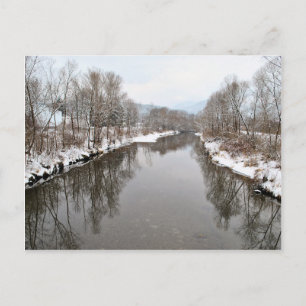 Bäume spiegeln sich im Fluss Postkarte