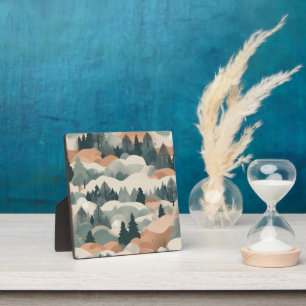 Bäume und Berge Boho Abstract Design Fotoplatte