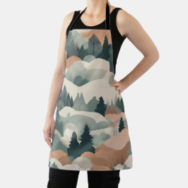 Bäume und Berge Boho Abstract Design Schürze