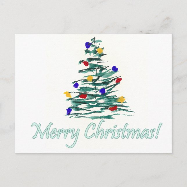 Bäume und Bulben - Frohe Weihnachten! Feiertagspostkarte (Vorderseite)