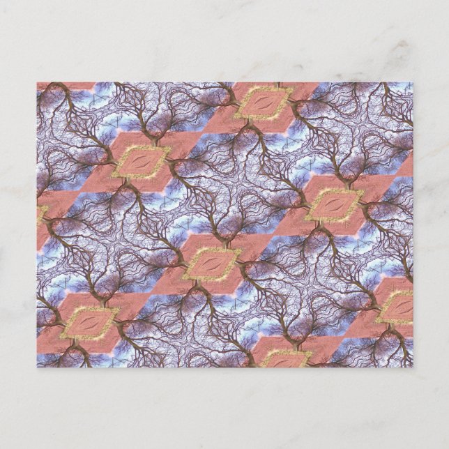 BÄUME UND FELDER POSTKARTE (Vorderseite)