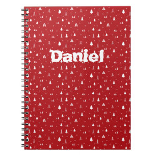 Bäume und Schneeflocken Personalisiertes Notizbuch Notizblock