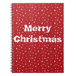 Bäume und Schneeflocken Weihnachtsnotizbuch Notizblock