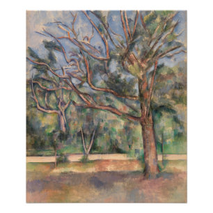 Bäume und Straße, postimpressionistische Landschaf Fotodruck