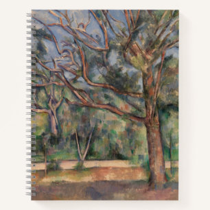 Bäume und Straße, postimpressionistische Landschaf Notizbuch