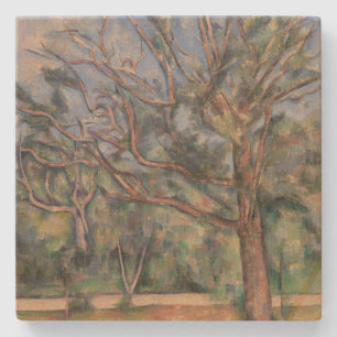 Bäume und Straße, postimpressionistische Landschaf Steinuntersetzer
