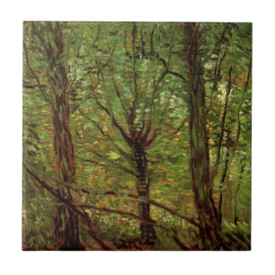 Bäume und Unterholz von Vincent van Gogh Fliese