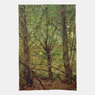 Bäume und Unterholz von Vincent van Gogh Geschirrtuch
