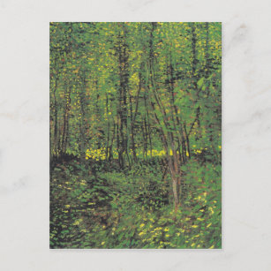 Bäume und Unterwuchs von Van Gogh Postkarte