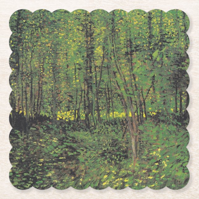 Bäume und Unterwuchs von Van Gogh Untersetzer (Vorderseite)
