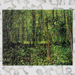 Bäume und Unterwuchs von Vincent van Gogh<br><div class="desc">Bäume und Unterwuchs von Vincent van Gogh ist eine Vintage Kunst Post-Impressionismus Landschaft Natur Malerei. Ein Wald mit Bäumen mit leuchtend grünen Blätter und Blättern während der Frühlingssaison. Über den Künstler: Vincent Willem van Gogh (1853-1890) war einer der berühmtesten postimpressionistischen Maler seiner Zeit. Seine Arbeit war besonders für seine raue...</div>