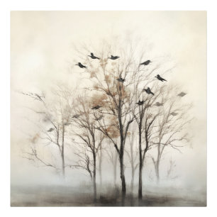 Bäume und Vögel Abstrakte Leinwand Mauer Kunst Fotodruck