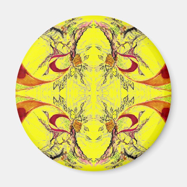 Bäume und Vogelfantasie Magnet (Vorne)