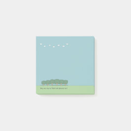 Bäume und Wolken in einer sonnigen Landschaft 3 x  Post-it Klebezettel