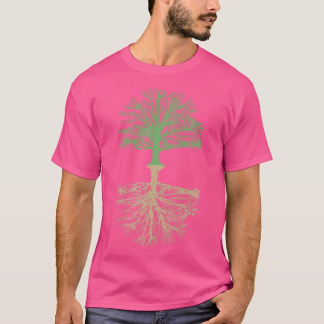 Bäume und Wurzeln im Freien Camping Reflektion Nat T-Shirt (Vorderseite)