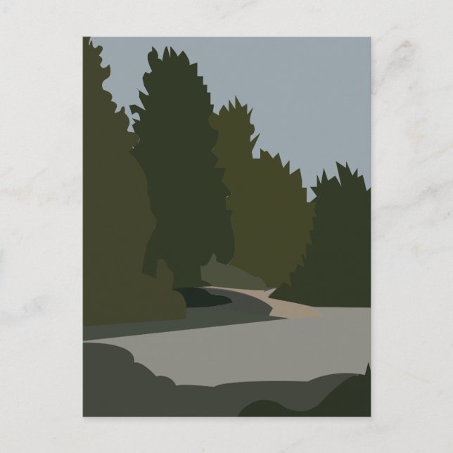 Bäume Wald Creek Natur Postkarte (Vorderseite)
