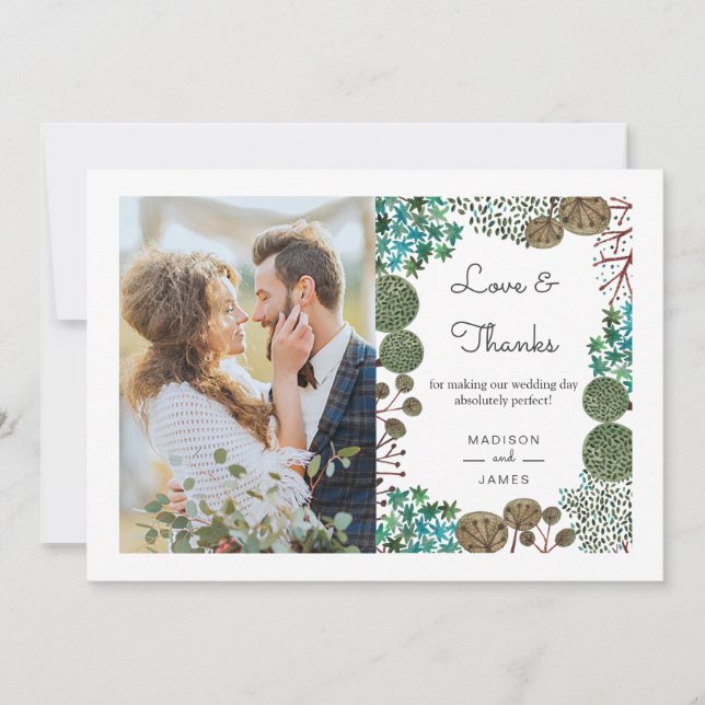 Bäume Wald | Vielen Dank | Karte (Vorderseite)