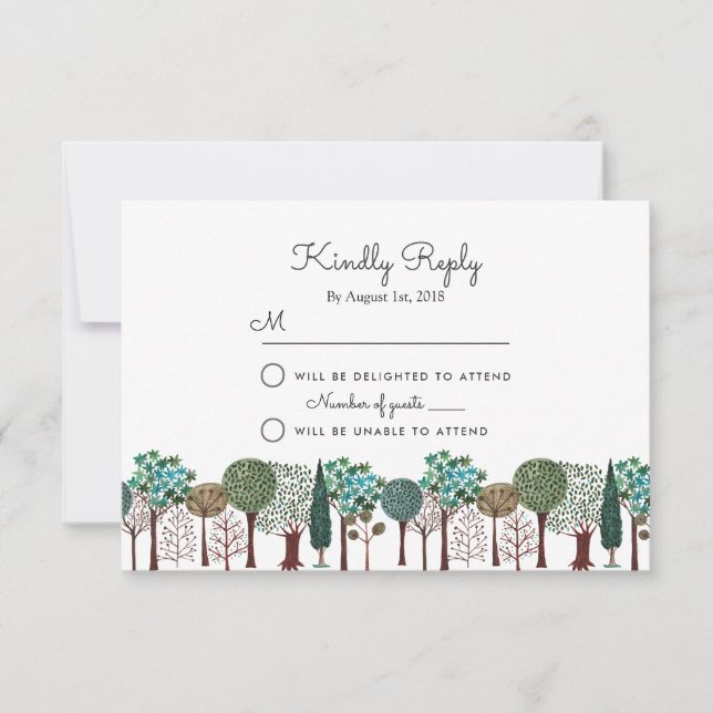 Bäume Wald Waldland | Hochzeit | RSVP-Karte RSVP Karte (Vorderseite)