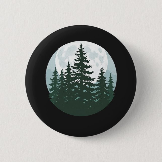 Bäume Wildtiere Natur Wald Silhouette Button (Vorderseite)