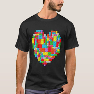Baumeister Block Ziegelbau Herz Valentin T-Shirt