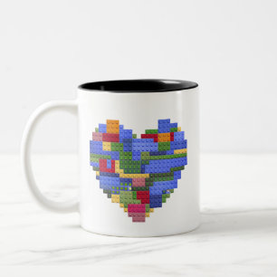 Baumeister Blockziegel Herz Valentin Zweifarbige Tasse