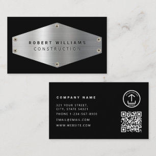 Baumetall QR-Code Schwarz Metallic Silber Visitenkarte